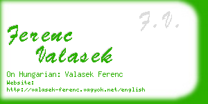 ferenc valasek business card